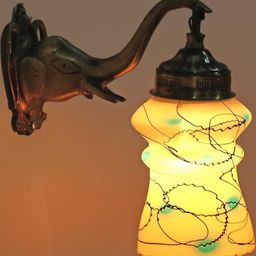 SOMIL Blue & White Printed Glass Cylinder Shaped Wall Lamp-image-31