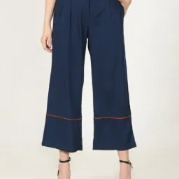 Saltpetre Timeless Navy Trousers with piping in Organic Cotton-image-13