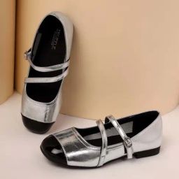 Truffle Collection Women's Silver Mary Jane Shoes-39