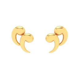 P.C. Chandra Jewellers 18k Gold Double Quotation Shaped Stud Earrings-image-32