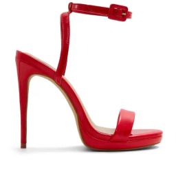 Aldo Women's Kat Red Ankle Strap Stilettos-image-50