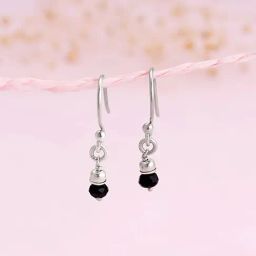 GIVA 92.5 Sterling Silver Black Drop Drop Earrings-image-15