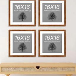 Art Street Synthetic Wood Brown Document Photo Frame (16 x 16 Inch) - Set of 4-0