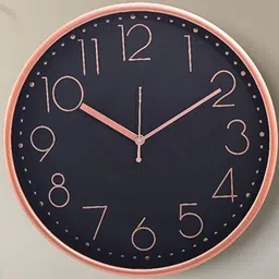 Myntra Elegant Homes Black & Rose Gold Toned Analogue Wall Clock-picture-45