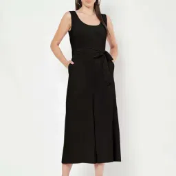 Brinns Black Cotton Regular Fit Jumpsuit-image-81