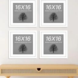 Art Street Synthetic Wood White Document Photo Frame (16 x 16 Inch) - Set of 4-11