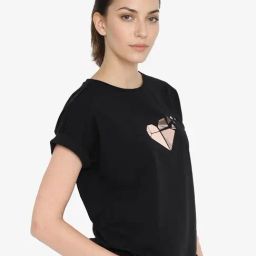 RAREISM Black Cotton Printed Short Sleeves T-Shirt-image-57