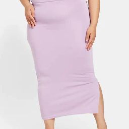 Secrets By ZeroKaata Purple Plain Saree Shapewear-image-9