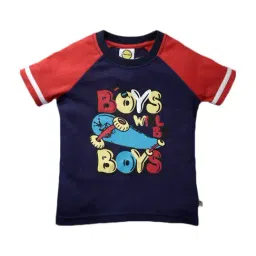Pranava Kids Navy Cotton Patch Work T-Shirt-image-18