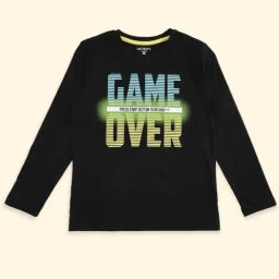 Pantaloons Junior Black Cotton Printed Full Sleeves T-Shirt-picture-12