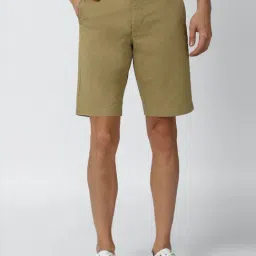 Van Heusen Khaki Cotton Regular Fit Shorts-image-13