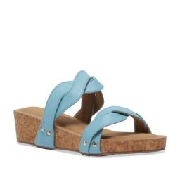 Eridani Women's Blare Blue Wedge Sandals-picture-20