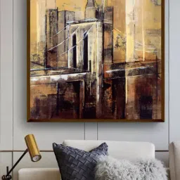 The Art House Abstract Multicolor Canvas Painting-29