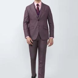 Peter England Elite Purple Slim Fit Three Piece Suit-picture-4