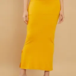 Soch Yellow Cotton Plain Saree Shapewear-image-18
