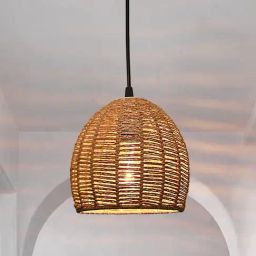 Homesake Beige Raffia Ceiling Light-image-8