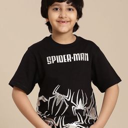 Kids Ville Boys Spider-Man Graphic Printed Round Neck Cotton T-shirt-image-68