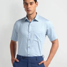 Arrow Blue Regular Fit Checks Shirt-picture-47