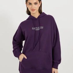 Styli Purple Cotton Printed Hoodie-picture-36