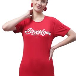 Vimal Jonney Red Cotton Graphic Print T-Shirt-10