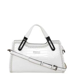 Esbeda Glossy White PU Textured Handbag-image-80