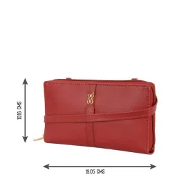 Baggit Red Solid Zip Around Wallet for Women image 2