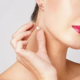 Zaveri Pearls Set of 3 Rose Gold Contemporary Pearl Drop Earrings-ZPFK13470 image 2