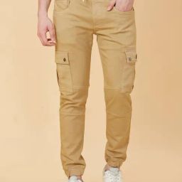 Being Human Beige Lightly Washed Jogger Jeans-image-3