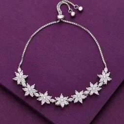 Kai Jewel Sterling Silver The Floral Edge Adjustable Bracelet-image-7