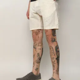 Campus Sutra Yellow Regular Fit Striped Shorts-image-83