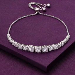 Kai Jewel Sterling Silver Solitaire Tennis Diamond Bolo Adjustable Bracelet-picture-5