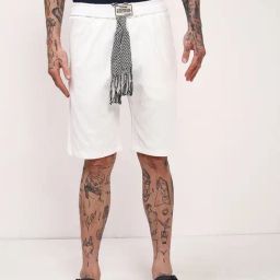 Showoff White Cotton Regular Fit Shorts-picture-32