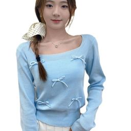 KPOP Women Square Neck Extended Sleeves Top-image-125