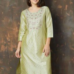 Melange By Lifestyle Sage Regular Fit Embroidered Kurtas-image-79
