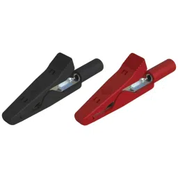 HIRSCHMANN CROCODILE CLIP, 4MM, BLACK/RED, 8A, 2PK, MA 1 (Pack of 2)-27