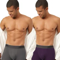 Freecultr Smoke Grey & Trippy Violet Comfort Fit Trunks - Pack of 2-picture-20
