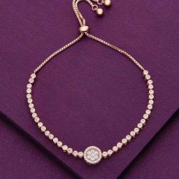 Kai Jewel Sterling Silver Rose Gold Shining Diva Diamond Adjustable Bracelet-image-2