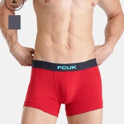 FCUK Multi-Color Cotton Blend Logo Trunks Pack of 2-picture-19