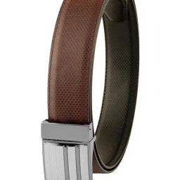 ZEVORA Brown Textured Leather Casual Belt-image-64