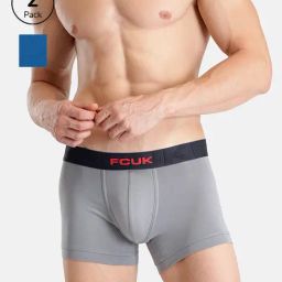 FCUK Multi-Color Cotton Blend Solid Trunks Pack of 2-picture-2