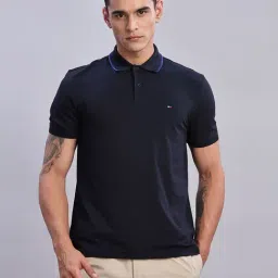 TOMMY HILFIGER Navy Solid Polo T-Shirt-image-84
