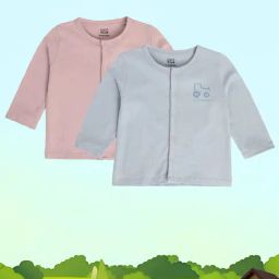 MINIKLUB Kids Blue & Pink Solid Full Sleeves Shirt (Pack Of 2)-image-42