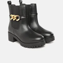 Allen Solly Women Mid-Top Chelsea Boots With Chain Detail-image-95
