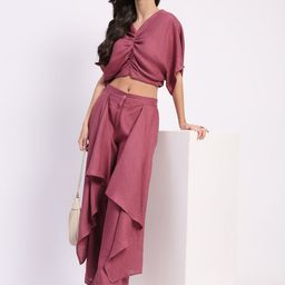 Global Republic V-Neck Linen Top With Palazzo-picture-13
