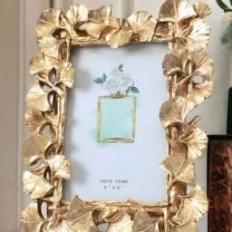 Art Street Gold Engineered Wood Wedding Creative Resin Display Of Ginkgo Biloba Photo Frame-14
