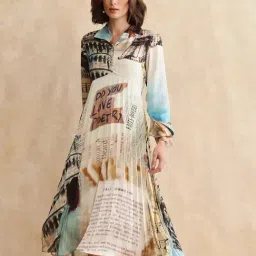 RAREISM Multi Satin Printed Long Sleeves Dress-picture-44