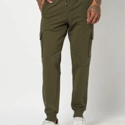 GAP Green Regular Fit Solid Joggers-image-9