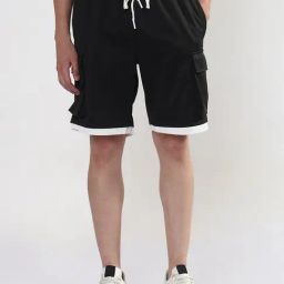 Showoff Black Cotton Relaxed Fit Shorts-image-89