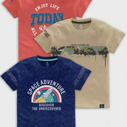 Codez Kids Multicolor Printed T-Shirt (Pack Of 3)-picture-7