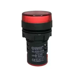 Sibass Electric LED Indicating Lamp 22.5 mm Dia. Black Body 24 V /110 V AC/DC Red Light, SE-AD22-22DS (Pack of 1000)-picture-33